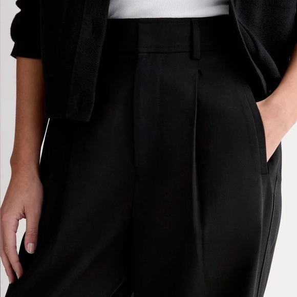 Everlane Way High Drape Pant, Black. NWT. Size 10R - Picture 3 of 7